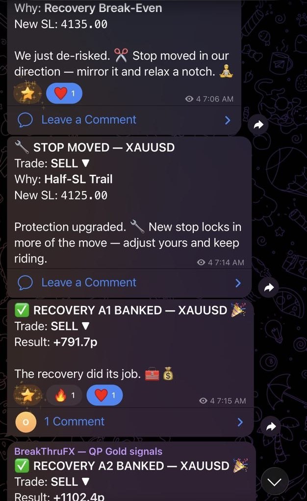 QP Gold signal: Banked and locked